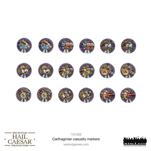 Carthaginian Casualty Markers: Warlord Games Hail Caesar Epic Battles - Picture 2 of 2