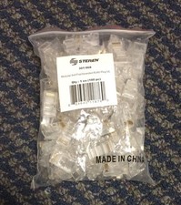 Steren Modular 8x8 Flat/Stranded Ethernet RJ45 Plug 301-068 NEW Bag of 100