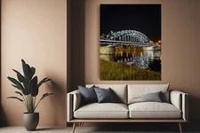 Photo Digital Image Picture Wallpaper Background | Night bridge JPG Wall Art