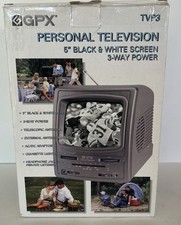 GPX 5" Black White Screen Personal TV -TVP3 New And Open Box.
