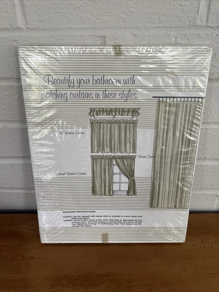 Nueva cortina de ducha de vinilo floral azul naranja verde Madison de colección Foto 4 de 4