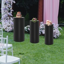 3 Cylinder Pedestal Stands Metal Display Pedestal Stands Black for Wedding Decor