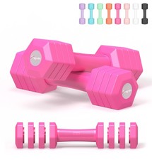 Adjustable Dumbbells Set, 4 in 1 Hand Weights Set for Women Men 10 LB Dumbbel...