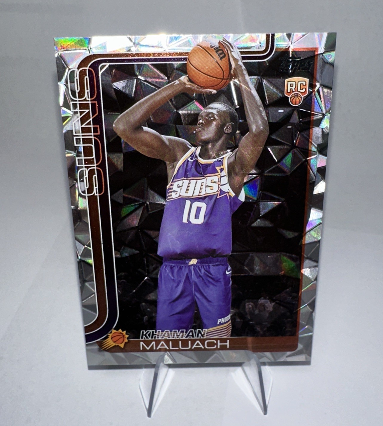 Khaman Maluach (RC) Diamante Foil Topps 2025-2026 NBA Flagship Phoenix Suns #210