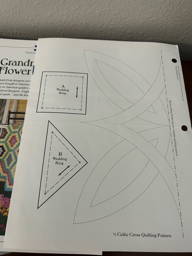 Lot Of 2 Quilt Pattern Sample Cards Wedding Ring And Grandmother’s Flower Garden - Picture 4 of 9