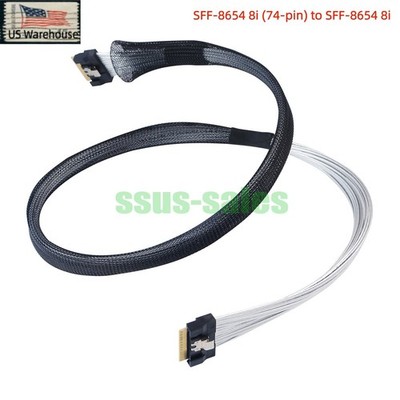 80 cm SFF-8654 8i SlimSAS to SFF-8654 8i SAS 4.0 24 Gbps Server Cable US