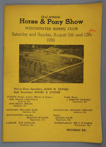 Vintage 1956 Horse & Pony Show Program Westminster Riding Club of Maryland MD