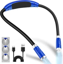 Neck Reading Light, Rechargeable Book Light for Reading in Bed, 3 Brightness Mod