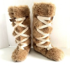 New Girls Joyfolie Faux Fur Lace Up Dress Boots Shoes Holiday 6
