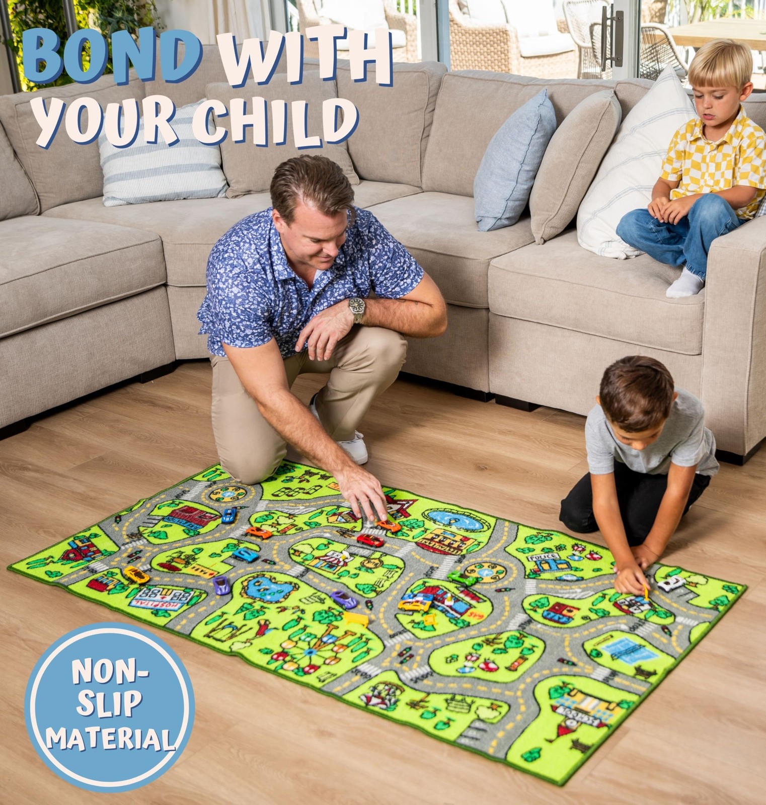 ToyVelt Car Rug for Kids – Educational Road Rug for Kids, Boys Rug & Toddler