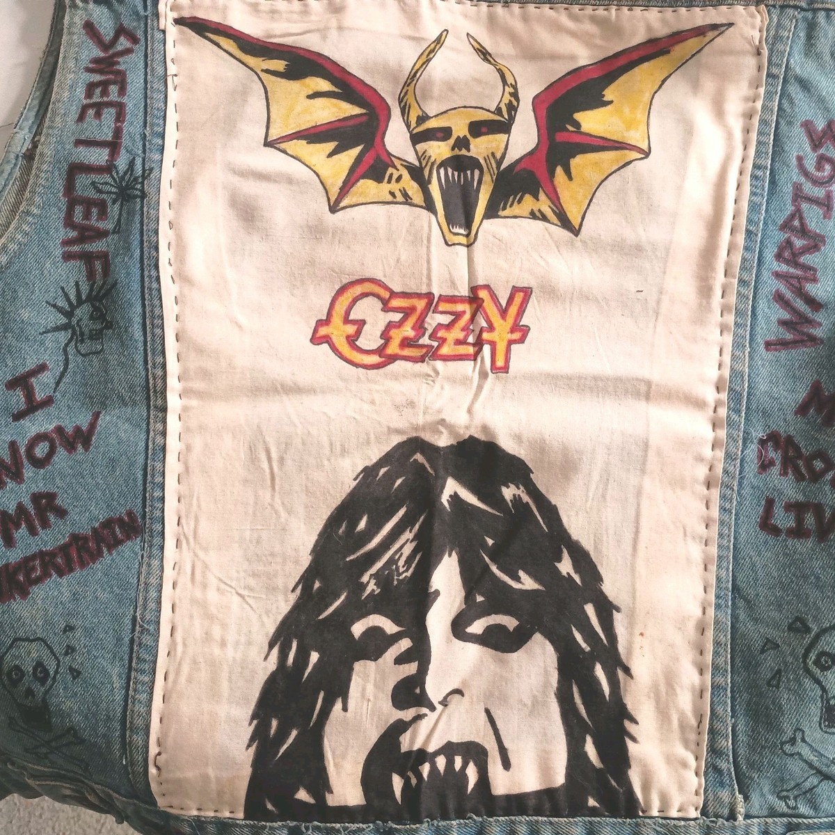 Vintage Original Hand Drawn Ozzy Battle Jacket. One Of A Kind! | eBay