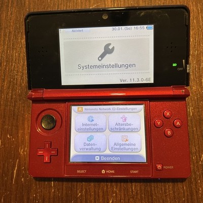 Nintendo 3DS Konsole Handheld Metallic Rot; Funktionsfähig
