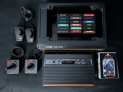 Atari 2600 Console Bundle With Game Center Storage, 18 Games & Manuals