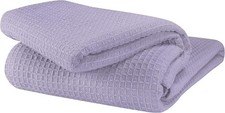 Ultra Lightweight Purple Cotton Waffle Blanket - Ideal for Napping and Travel