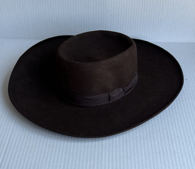 Vintage Lontra Selecta Black Wide Brim Hat Spain Flamenco Bolero Sz 5 El Blanco