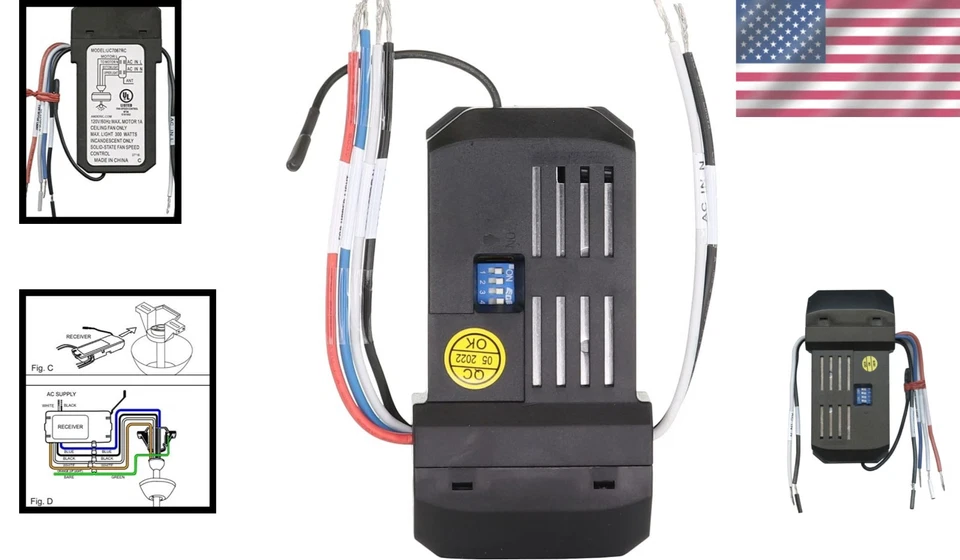 Universal 3-Speed Ceiling Fan Receiver Replacement with Dual Lighting Control - Image 2 of 4