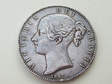 1847 Silver Victoria Crown Nice Collectable Condition 5/-