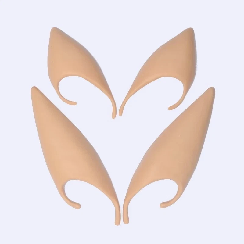 Pair Elf Ears Rubber Latex Prosthetic Tips Angel Pixie Fairy Adult Kid Cosplay - Image 4 of 4