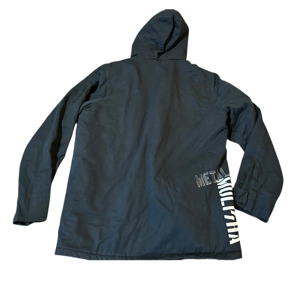 Abrigo con Capucha Mulisha de Metal para Hombres L Negro Cremallera Completa Abotonada Metal Calavera y2k moto Foto 3 de 4