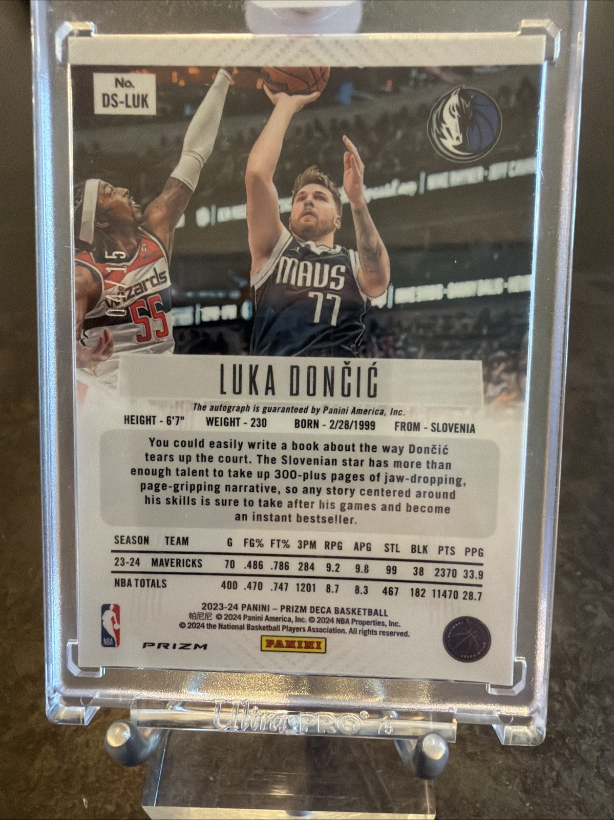 2023-24 Prizm Deca Luka Doncic On Card Auto FOTL Green Shimmer 4/15 🔥 Sealed view 15
