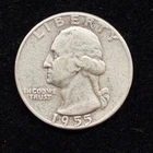90% Silver - 1955 Washington Quarter  - 14-3