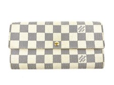 Authentic Louis Vuitton Portefeuille Sarah Wallet Damier Azur N61735 10 Cards