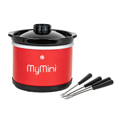 MyMini 20 oz Chocolate Fondue Dipping Pot, 40-Watts, Nonstick Ceramic, Red