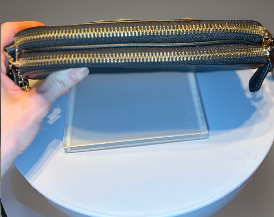 Authentic Coach Leather Double Zip Crossbody Bag … - image 11