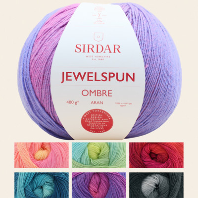 Sirdar Jewelspun Ombre 400g Strickgarn Stricken Häkeln Wolle alle Farbtöne Acryl