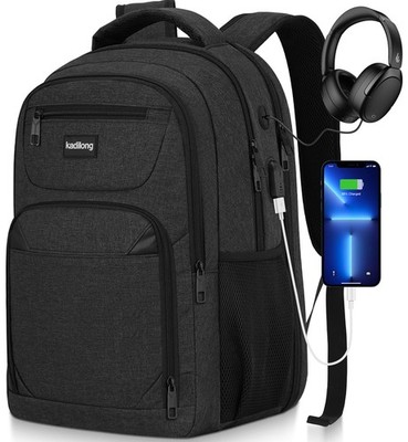 DUSLANG Zaino Uomo Zaini per PC Portatile, 15.6 Pollici Zaino Porta PC con Caricatore USB zaino da lavoro, Impermeabile Zaini per Laptop, Computer, Notebook, Viaggio Regalo Uomo & Donna