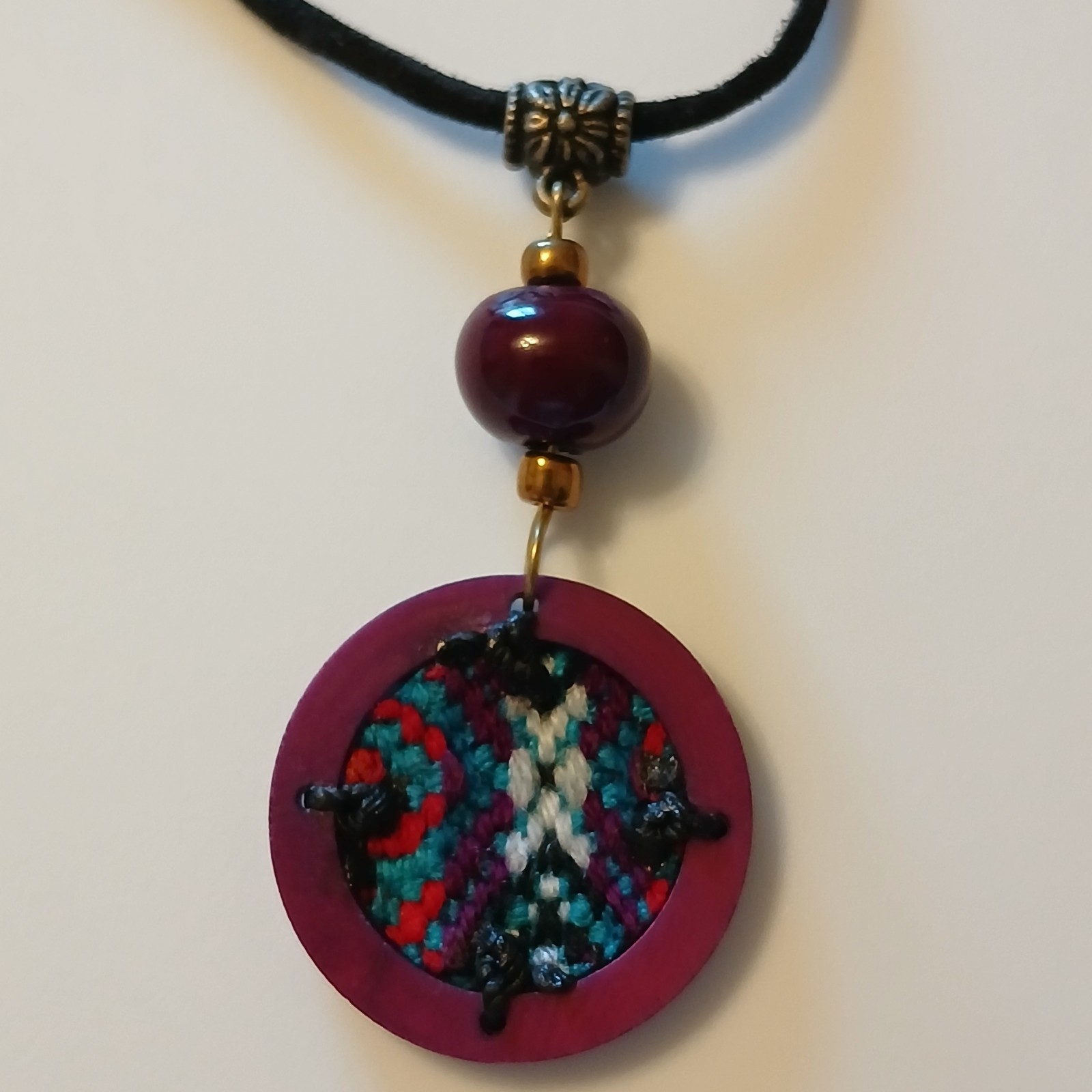 Women's Circular Multicolor Knit Pattern Bohochic… - image 6