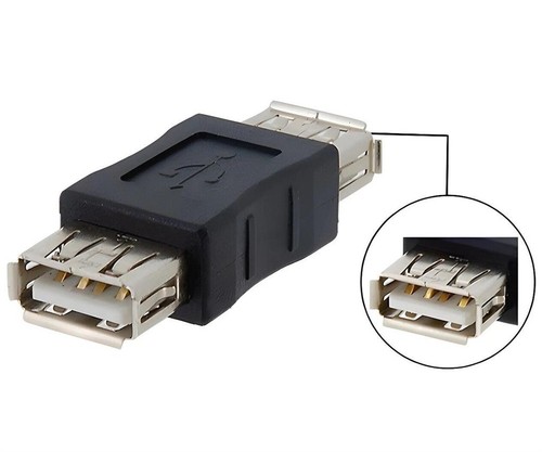 USB COUPLER ADAPTOR FEMALE TO USB A SOCKET JOINER CONVERTER CABLE BLACK - Picture 2 of 8