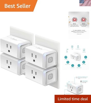 Certified Smart Wi-Fi Plug - Pack of 4, Voice Control with Alexa & Google