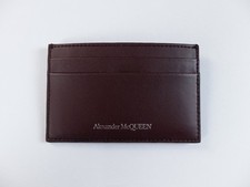 NO CUSTOMS TAX ALEXANDER MCQUEEN burgundy leather card holder mini wallet