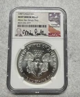 1987 Silver Eagle Reverse Struck Thru NGC Mint Error