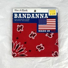 Hav-A-Hank Paisley Bandanna 22"X22" Red NEW MADE IN USA