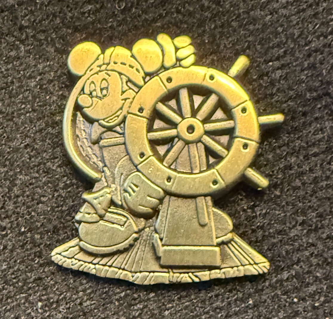 Disney Cruise Line Bronze Helmsman Mickey Ship Wheel Pin PP3090