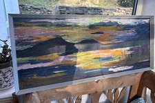 Un grande splendido dipinto ad olio paesaggio/ritratto. Vintage (stile antico)