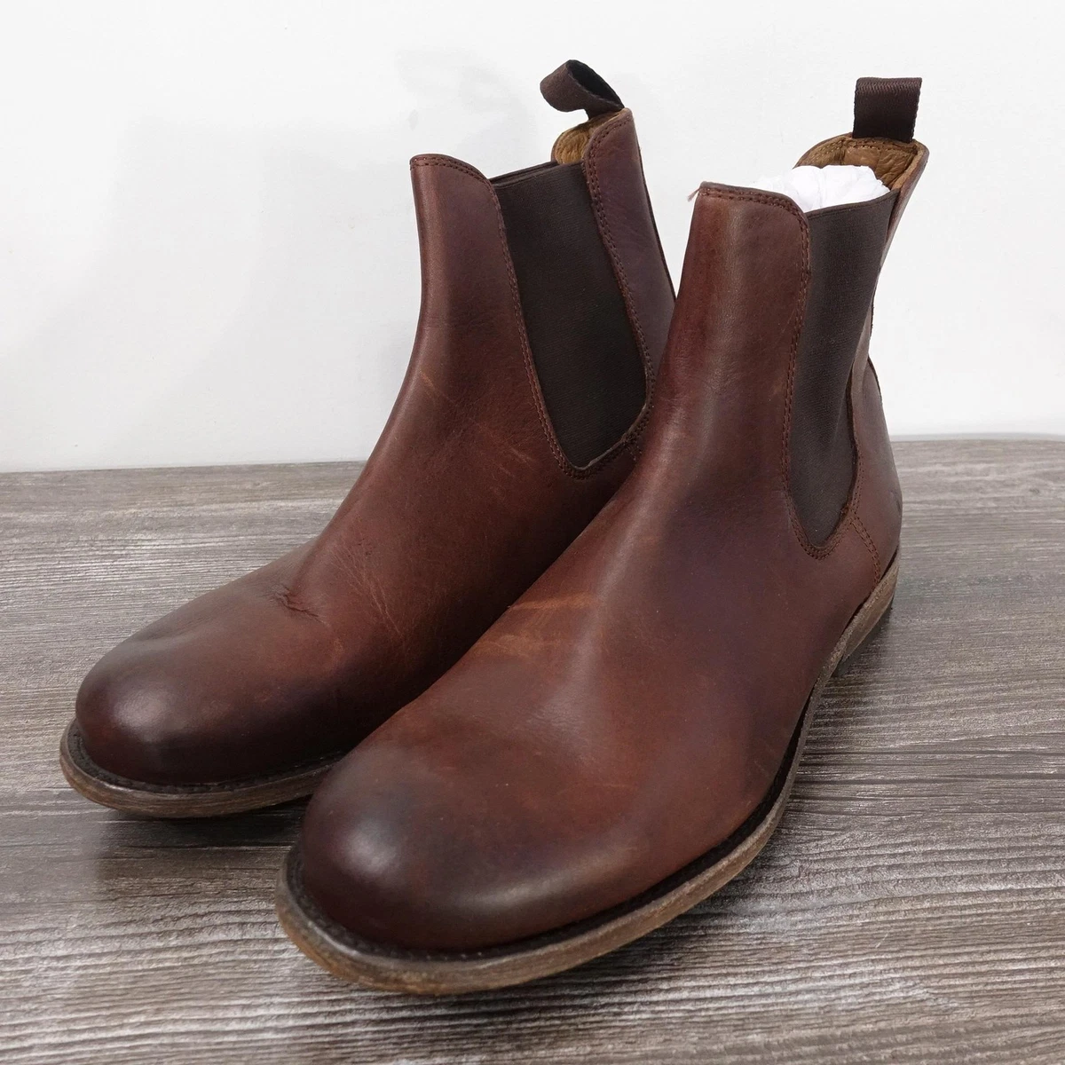 Frye Boots Mens Size 9 Brown Tyler Chelsea Renice Pull On Ankle Leather Amazon.com | Frye Men main image 3