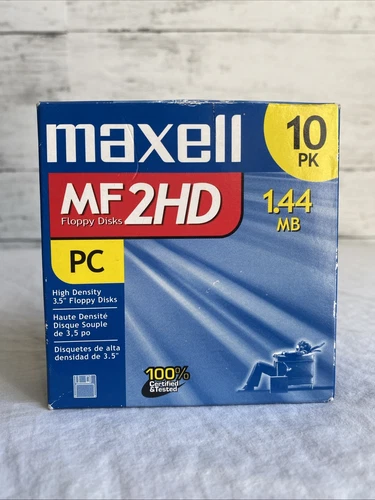 Maxell MF2HD 3.5" Floppy Disks ~ 10 PK 1.44 MB PC OPEN BOX