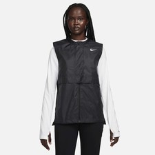 Nike Womens Tour Repel Golf Vest Black Full Zip Sleeveless DX6085-010 Large NWT