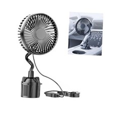 5V Car USB Powered Fan for Cup Holder, Portable 360  Rotation Low Noise 3