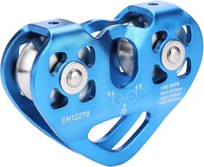 30 kN Zipline Pulley 6700LBS Zip Line Tandem Dual Trolley Kit for Cable Rope He