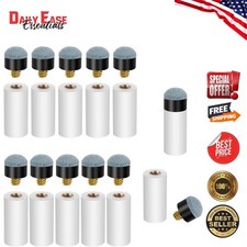 Prasacco 10 Sets Pool Cue Tips White Ferrules Screw-On Billiard Cue Stick 12mm