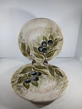 Set Of 3 Tabletops Unlimited Olive Grove 11 1/4” Dinner Plates EUC