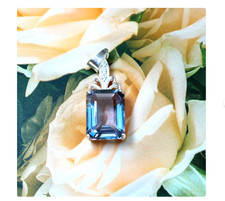 Natural Alexandrite Pendant Color Changing Gemston,925 Sterling Silver Pendant