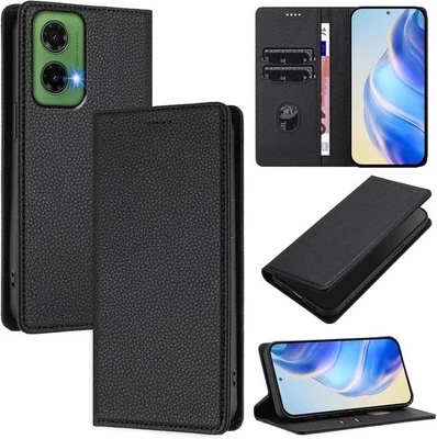 YG For Motorola Moto G06/G06 Power Case Wallet Leather Book Phone Cover RFID Black