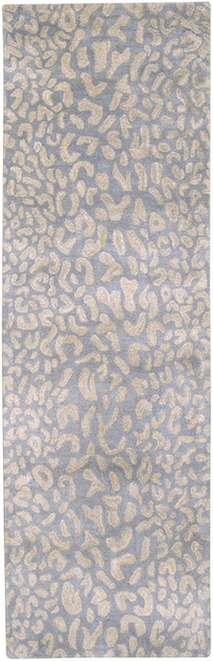 8x10 Oval Carpet Handmade Wool Blue Leopard 5001 Rug - Approx 8' x 10' - Image 2 of 4