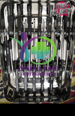 Lot Of 14 Codman Microdiscectomy Karlin Cervical Curettes Set w Tray