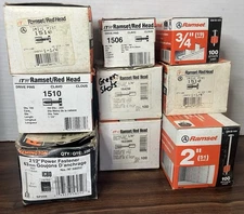 Huge 9 Box Lot of Various Sized Power Drivers - Drive Pins - Ramset - Concrete